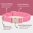 thumbnail image 3 of Minzimin 1Pack Soft Cotton Dog Collar Adjustable Corduroy Dog Collars for Small Medium Large Female Dogs(Pink,Small), 3 of 9