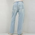 thumbnail image 6 of WTXUE Wide Leg Pants, Womens Jeans Loose Women Pants Leg Straight Jeans Mopping Trousers Denim Pants, Bell Bottoms Womens Trousers Pantalones De Mujer, Light Blue, 6 of 6