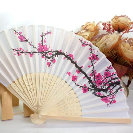 

lulshou Hand Fans for Women Foldable 1PC Folding Fan Delicate Japanese Design Silk Costume Party