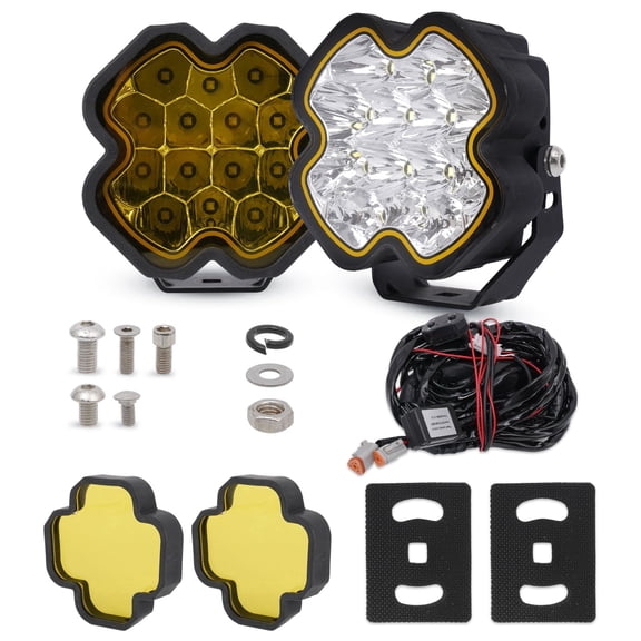 DXZ LIGHT 4 Inch LED Pod Lights, 2 Pack Off Road Driving Lights, Spot Flood Combo Beam, Waterproof Auxiliary Lights for Truck Jeep SUV UTV ATV