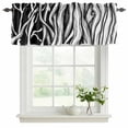 thumbnail image 2 of 2 Pack Valances for Windows, Black White Striped Window Valances for Living Room/Bedroom/Bathroom, Farmhouse Stripes Modern Abstract Art Light Filtering Kitchen Curtain Valance 60"W x18" L, 2 of 9