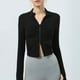thumbnail image 1 of Chaquetas y abrigos casuales con capucha de manga larga para mujer, traje de entrenamiento de manga larga, cuello alto, doble bolsillo, abrigo de yoga, cremallera de doble cabeza, abrigo deportivo par, 1 of 6