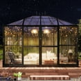 thumbnail image 4 of Jocisland 11x8.5x8.5 FT Pavilion Styled Greenhouse with 2 Vents Double Swing Doors, 6 FT Wall Height Polycarbonate Greenhouse Greenhouse Kit, Greenhouses for Outdoors, Sunroom Black, 4 of 9