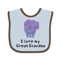 Inktastic I Love My Great Grandma Elephant Boys Baby Bib