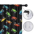 thumbnail image 4 of Blackout Kids Curtains,Monster Cartoon Truck Black Pattern Children's Insulated Curtains Set Of 2,Bedroom Essentials,Toddler Room Decor 52"x84", 4 of 5