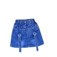 thumbnail image 2 of YHAJDS Girls Skort Solid Color Denim Cargo Skort with Pockets Summer Age 2-9, 2 of 5