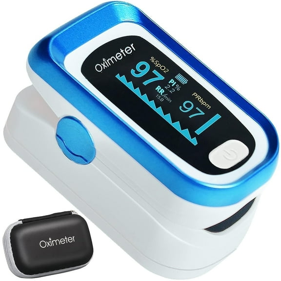 SUWU Pulse Oximeter Fingertip, Oxygen Monitor Fingertip for Sports Use,with Lanyard,Blue