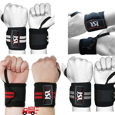 Gym training power weight lifting wrist wraps straps bandage cross fit wrist support workout exercise ISH Sports