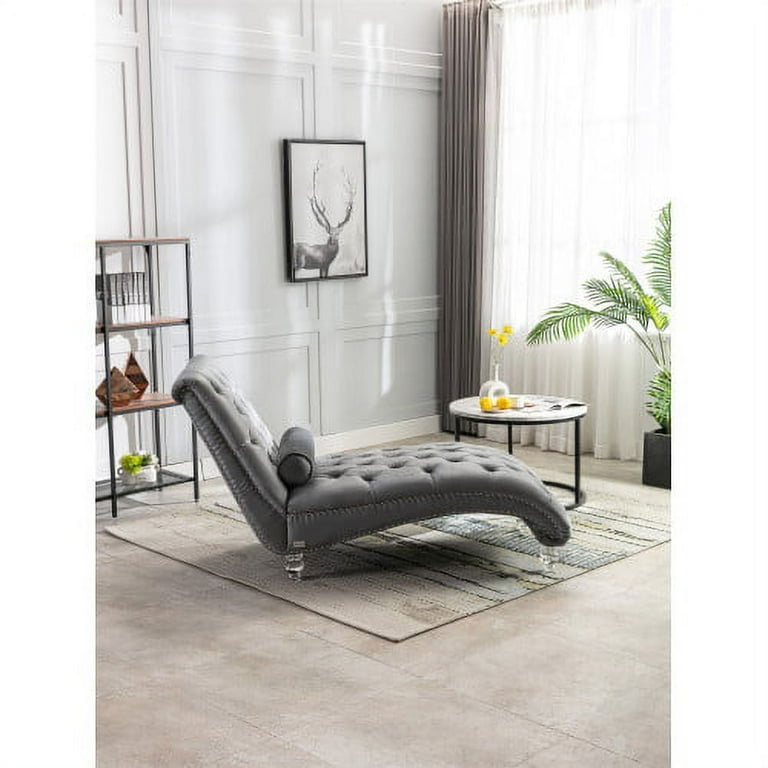 Grey velvet chaise lounge chair new arrivals
