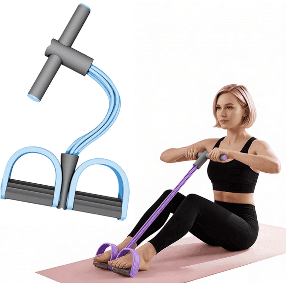 Tension Rope with Handles, 6-Tube Elastic Yoga Pedal Puller Resistance Band, Natural Latex Tension Rope Fitness Equipment, for Abdomen/Waist/Arm/Leg Stretching Slimming Training