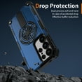 thumbnail image 4 of ELEHOLD For Samsung Galaxy S25 Case, Shockproof Soft Bumper Hybrid Three Layer Heavy Duty Grip Rugged Kickstand Protective Magnetic Case For Samsung Galaxy S25,Blue, 4 of 7