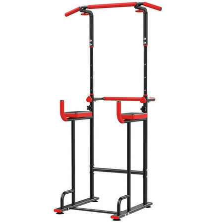 Hotwon Fitness equipment Adjustable Multi Function Power Tower Pull-up Bars Stand Free Standing Dip Station Strength Training for Home Gym 330 Weight Capacity (Black)