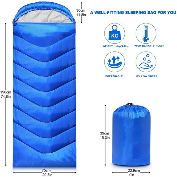 GVDV Camping Sleeping Bags for Adults Boys and Girls - Compact Sleeping Bag for Hiking, Backpacking, Cold Weather & Warm - Lightweight Packable Travel Gear Summer & Winter Walmart.com