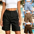 thumbnail image 4 of Women's Loose Fit Cargo Shorts Length Breathable Fabric Cotton Casual Shorts For Hot Weather Biking & Hiking, 4 of 20
