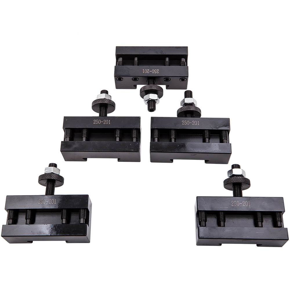 Set 5 Portautensili Per Tornio BXA 250-201 | Acciaio Temprato Per Utensili Quadri 1/4-5/8"
