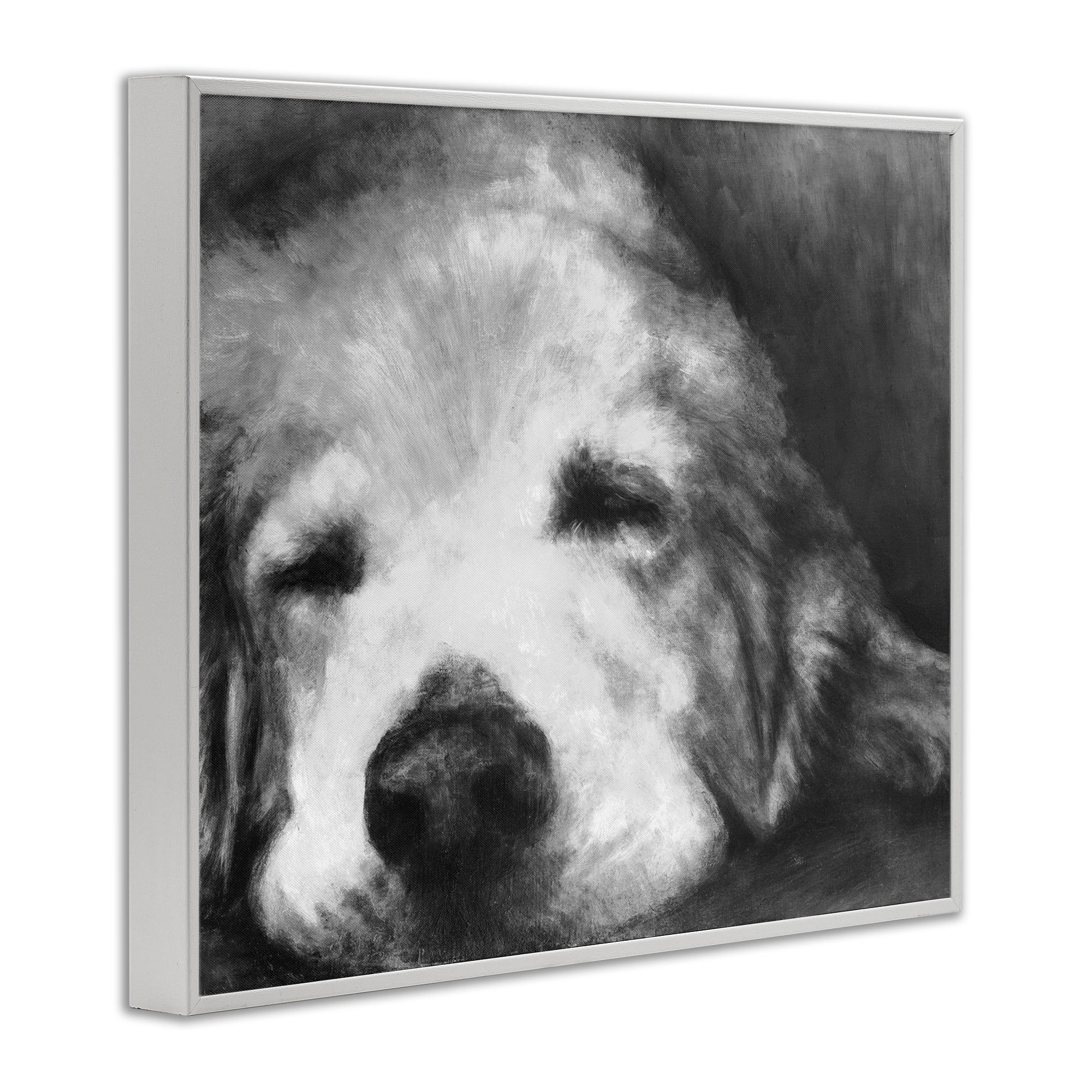 Stupell Industries Monochrome Dog Day Afternoon White Framed Giclee Art, design by Walt Johnson