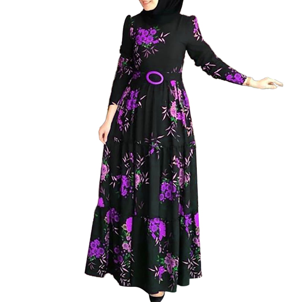 Arab Women Burqa Abaya Bat Sleeves Big Size Hijab Maxi Kaftan Muslim Robe Dress 