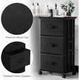thumbnail image 5 of Bigleap 3-Drawer Rolling Fabric Dresser, Small Space Storage Cabinet with Wheels, Mobile Nightstand for Bedroom, Closet, Entryway, Brown, 5 of 7