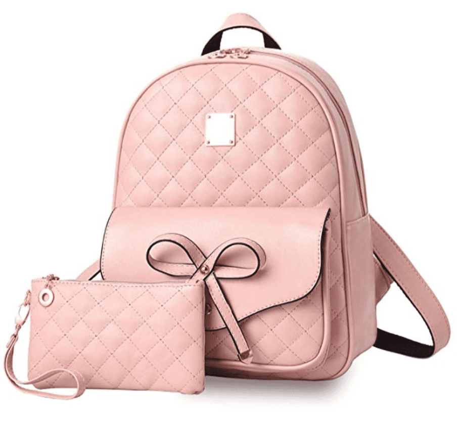 I IHAYNER - Girls Bowknot 2-PCS Fashion Backpack Cute Mini Leather ...