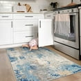 thumbnail image 2 of Moynesa 3'x5' Modern Abstract Area Rug,Washable Bedroom Rug Soft Throw Entry Mat Contemporary Faux Wool Non-Slip Stain Resistant Carpet for Living Room Kitchen Bath Office, Blue, 2 of 7