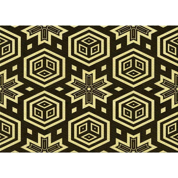 Ahgly Company Machine Washable Indoor Rectangle Transitional Metallic Gold Area Rugs, 6' x 9'