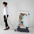 thumbnail image 5 of M&T Displays Rolling Trolley Tool with 2 wheels for Carrying WindPro Weather and Wind Resistant Outdoor Pavement Curb Sidewalk Sign Holder Dolly Cart Silver, 5 of 6