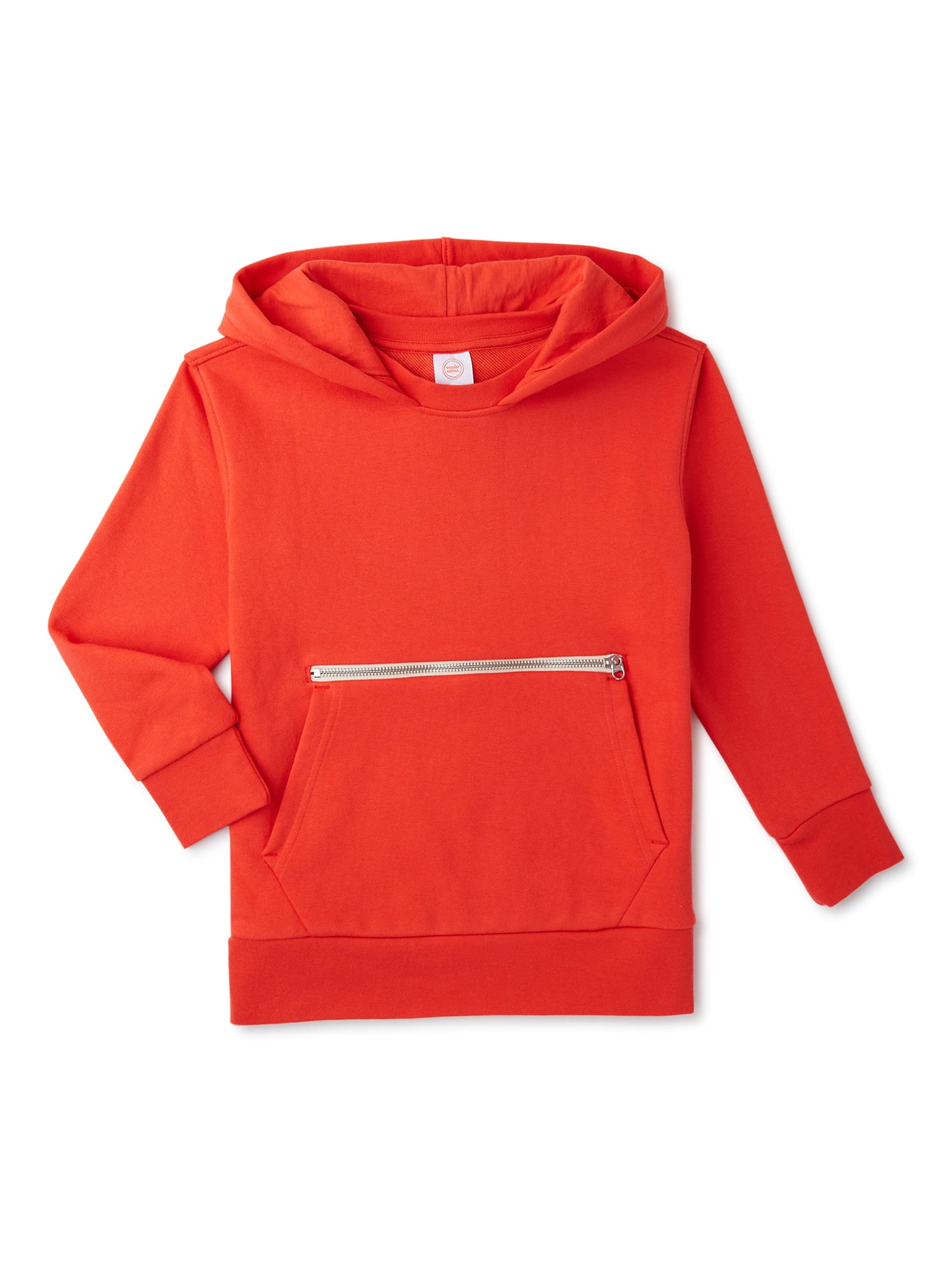 Wonder Nation Boys Long Sleeve Pullover Hoodie with Zip Pocket, Sizes 4-18 & Husky