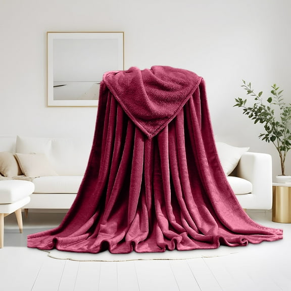 MXTPOV Solid Color Coral Fleece Bath Towel Ultra Soft Flannel Blanket Thick Warm Fluffy Throw Blanket for Couch Sofa Bedroom Office Comforters Queen Size 12 Colors Optional