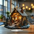 thumbnail image 4 of Home Decor Funny Nighttime Cabin 2D Acrylic Decoration Whimsical Home Decoration Desktop Ornament, 4 of 5