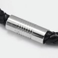 thumbnail image 2 of QQTDFG Braided Leather Cord Bracelets Stainless Steel Magnetic Clasp Black 7.8" P527-default, 2 of 3