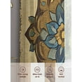 Abstract Floral Sheer Curtains for Living Room Bedroom Yellow Brown