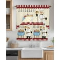 thumbnail image 2 of Chef Kitchen Curtains Swag Valance and Tier Curtains Set 24 Inch Length, Red Fruit Cake Hat Kitchen Gourmet Vintage Rod Pocket Drape Panels Pair Swag Curtains for Bathroom/Cafe/Window, 2 of 6