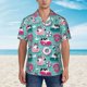 thumbnail image 2 of Balery Dogs With Swimming Camisas hawaianas de manga corta para hombre, camisas playeras de corte holgado, camisas de vacaciones con botones,Small, 2 of 7