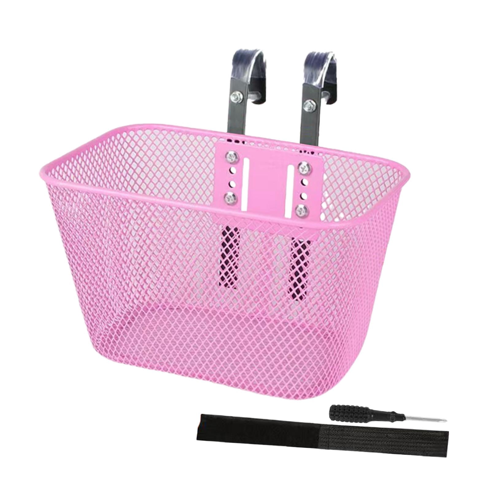 Kids Bike Basket Children Bicycle Basket Front Storage Sturdy Metal Construction for Boys and Girls Tricycles