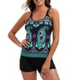 thumbnail image 5 of Jacenvly Plus Size Swimsuits for Women 2Pcs Clearance Swimdress Two-Piece Swimwear with Tankini Top Bathing Suits Green, 5 of 8