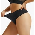 thumbnail image 3 of GlTpooo Seamless Thongs for Women Plus Size Tummy Control Thongs Cotton Soft Stretch Thong Panties Underwear Black L, 3 of 3