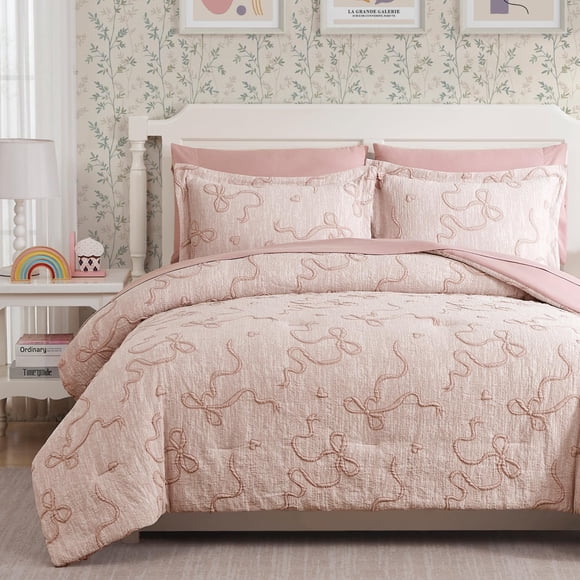 Set de edredón Geniospin Pink Queen para niñas con 7 piezas