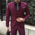 thumbnail image 3 of Traje de hombre de tres piezas, traje ajustado, traje informal, vestido formal de negocios, vestido de novia, traje de padrino, 3 of 5