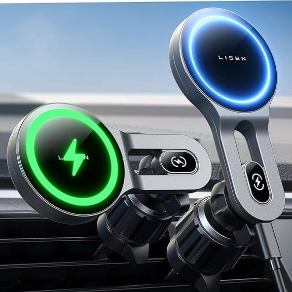 Saluqifa for 15W MagSafe Car Mount Charger, [Safer & Faster] Vent Magnetic Wireless Car Charger, Car Vent Phone Mount Charger Fits iPhone 16 Pro Max Plus 15 14 13 12, Samsung with MagSafe Case, Black
