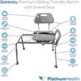 thumbnail image 5 of Premium Sliding Bath Transfer Bench with Swivel Seat-Padded, 5 of 7