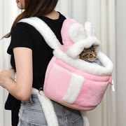 Thickened Winter Cat Backpack,Portable Pet Carrier Bag,Indoor Cat Bed,Travel Pet Bag,Warm Cat Carrier,Front-Chest Pet Backpack,Adjustable Strap Cat Bag,Cozy Pet Bag,Cute Pet Carrier