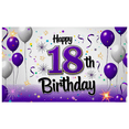 thumbnail image 5 of Purple and White Balloon Themed 18th Birthday Backdrop Banner Party Decors Background Photography Props Birthday Party Supplies, 5 of 7