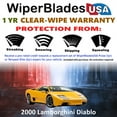 thumbnail image 2 of 2000 Lamborghini Diablo Beam Wiper Blades Wipers w/1yr Warranty (Set of 2) (WiperBladesUSA), 2 of 5