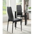thumbnail image 2 of Modern Dining Chairs Set of 6pc Black Metal Finish Faux Leather Upholstery Dining Furniture, 2 of 5