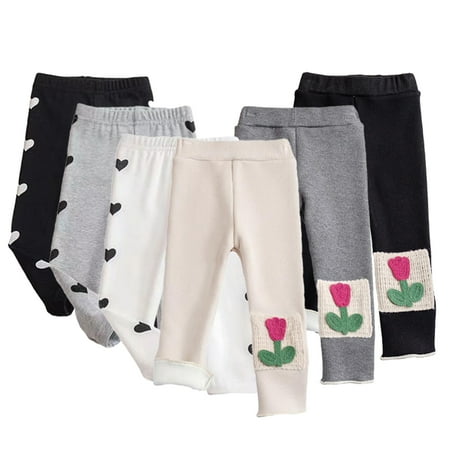 

Esaierr Kids Baby Girls Fleece Leggings 6M-6Y Winter Warm Thicken Leggings Toddler Winter Solid Color Tights Long Pants Newborn Fleece Lined Leggings