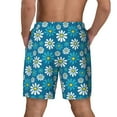 thumbnail image 3 of Kdxio Daisies Flowers Print Men's Swim Trunks with Compression Liner 7 Inch Inseam Quick Dry Swim Shorts, 3 of 7