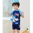 thumbnail image 3 of GYRATEDREAM Toddler Boys Two Piece Swimsuits Outfits Baby Short Sleeve Shark Print Rash Guard and Swim Trunks Bathing Suits Sunsuit Swimwear for 2-8 Years, 3 of 6