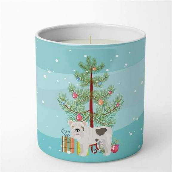 Carolines Treasures CK3453CDL 3.75 x 3.25 in. Unisex English Bulldog Christmas Tree 10 oz Decorative Soy Candle