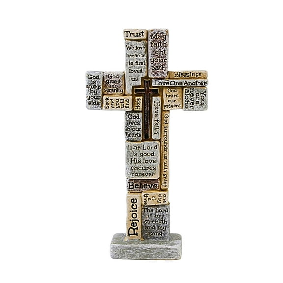 Roman 4.25In Crossword Keepsake, Polyresin, Rejoice Trust Believe 49140