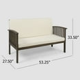 thumbnail image 3 of GDF Studio Navan Outdoor Acacia Wood 8 Seater Sectional Sofa Set with Cushions, Cream and Gray, 3 of 7